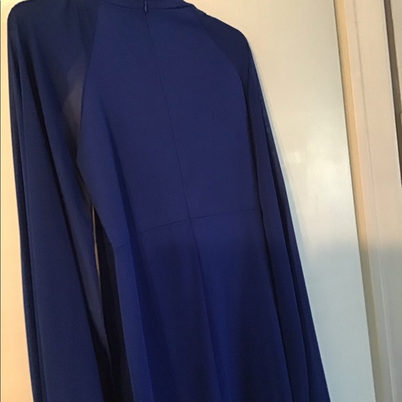 NWOT bright blue dress with attached cape - Picture 5 of 5